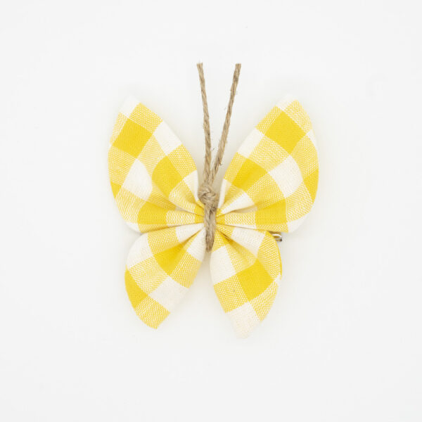 pinza mariposa vichy amarillo